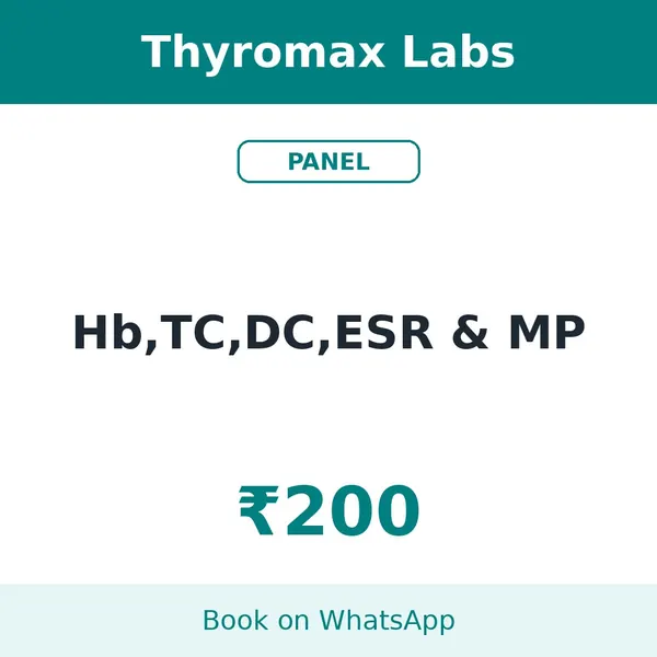 Hb,TC,DC,ESR & MP – ₹200 at Thyromax Labs