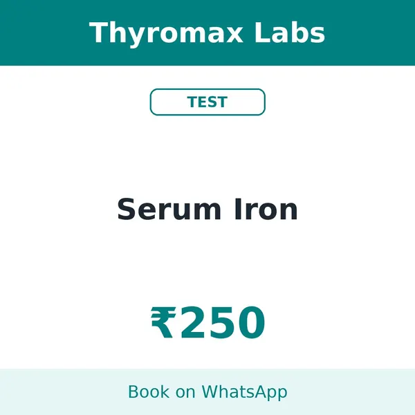 Serum Iron – ₹250 at Thyromax Labs
